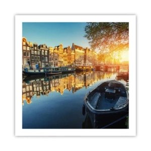 Poster - Ochtend in Amsterdam - 60x60 cm