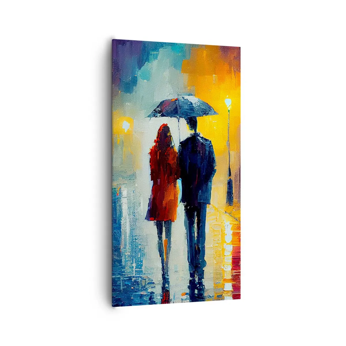 Schilderen op canvas - Samen – een kleurrijke nacht - 65x120 cm