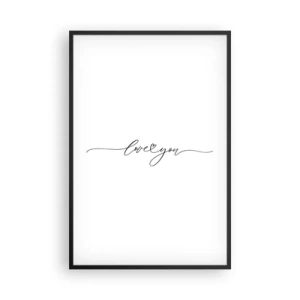 Poster in een zwarte lijst - Zwart op wit - 61x91 cm