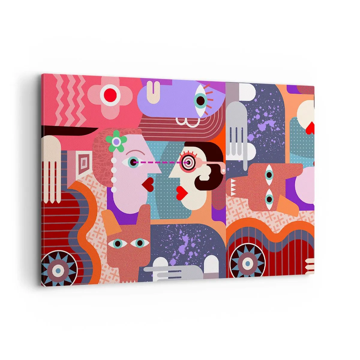 Schilderen op canvas - Oog in oog - 120x80 cm