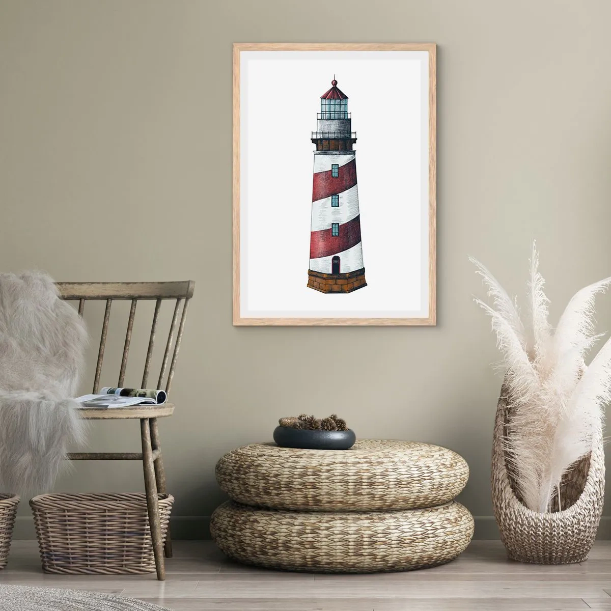 Een poster in een licht eiken lijst - Altijd op zijn hoede - 70x100 cm