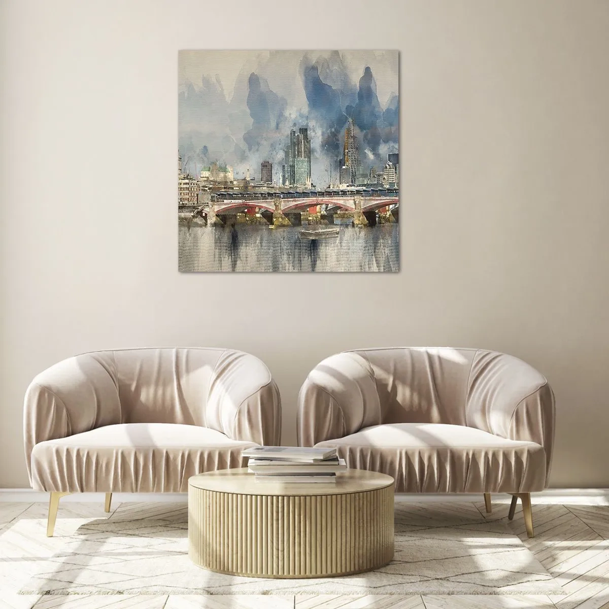 Schilderen op glas - Londen in al zijn glorie - 40x40 cm