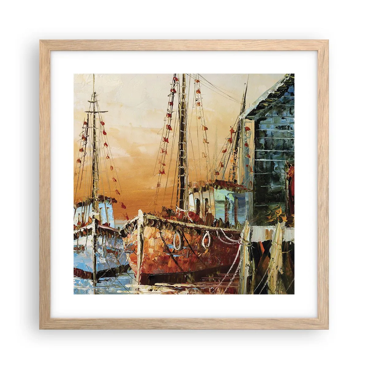 Een poster in een licht eiken lijst - Een vreedzame terugkeer - 40x40 cm