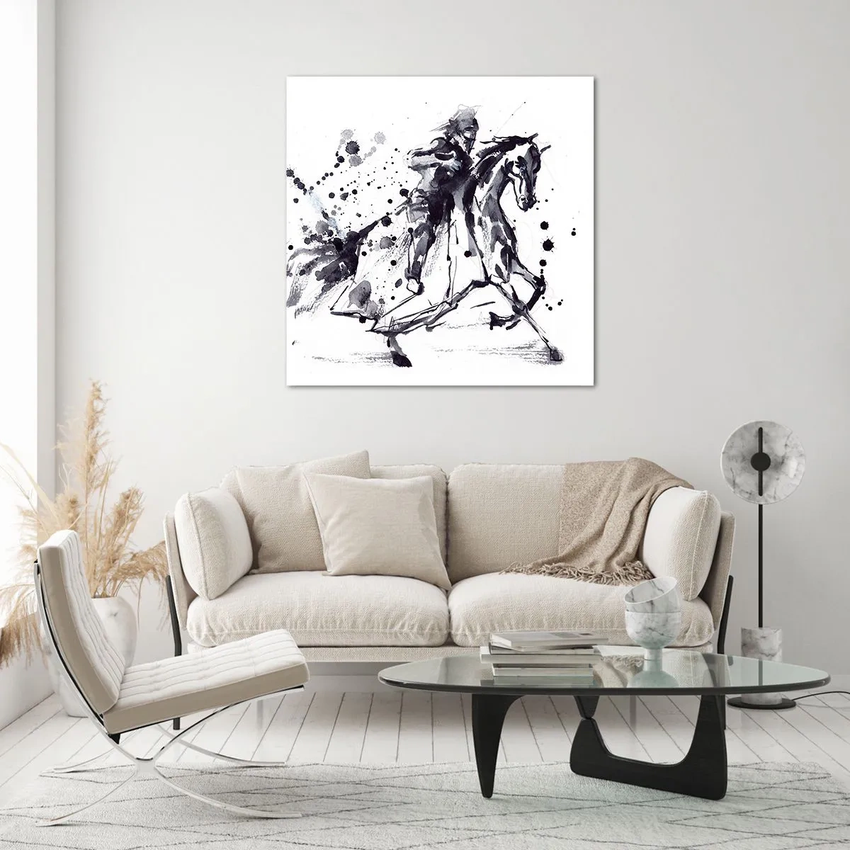Schilderen op glas - Zwarte ridder - 60x60 cm