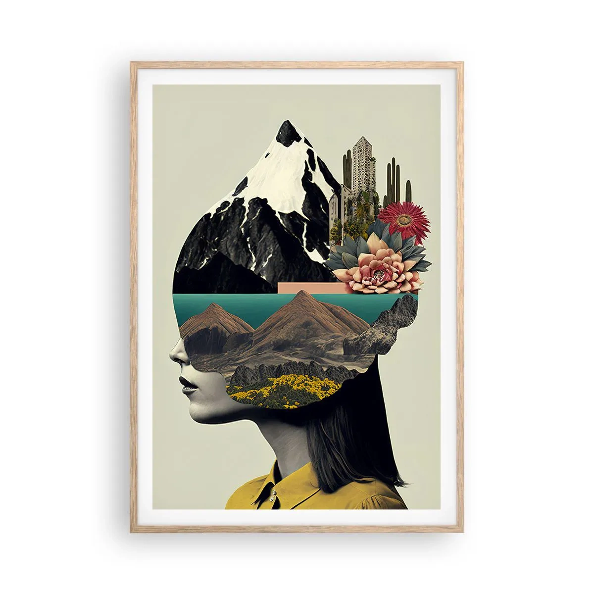 Een poster in een licht eiken lijst - Vrouw – altijd een mysterie - 70x100 cm