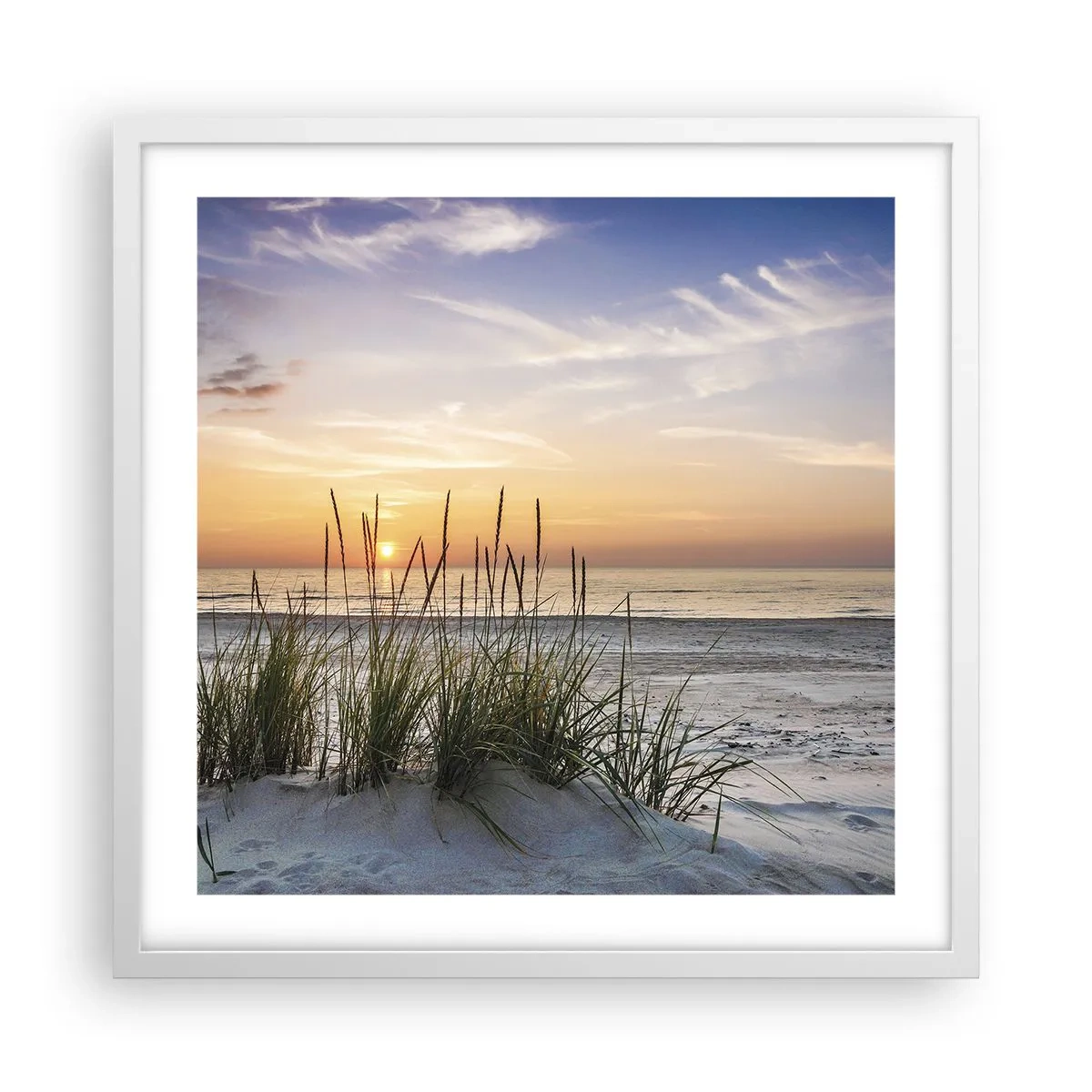 Poster in een witte lijst - Kijk, denk, voel - 50x50 cm