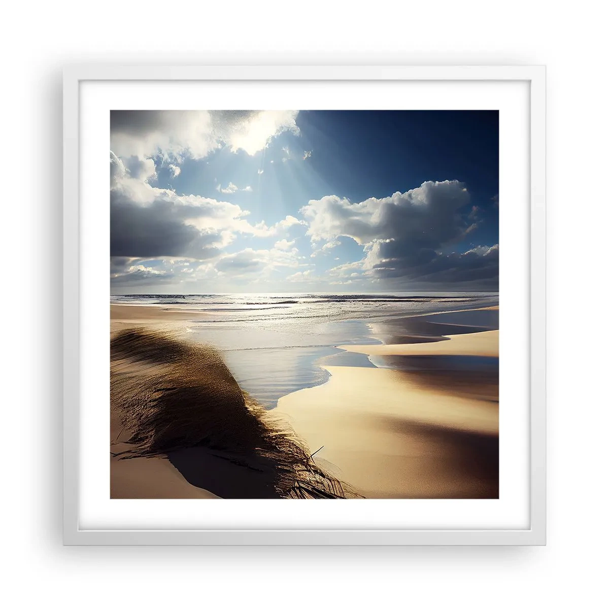 Poster in een witte lijst - Strand, wild strand - 50x50 cm
