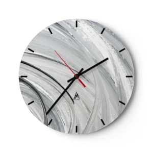 Wandklok - Klok - Grijze cirkels die lijken op de dynamische beweging van de baan - 30x30cm - Orbitale samenstelling - Moderne wanddecoratie voor woonkamer, keuken en slaapkamer ARTTOR