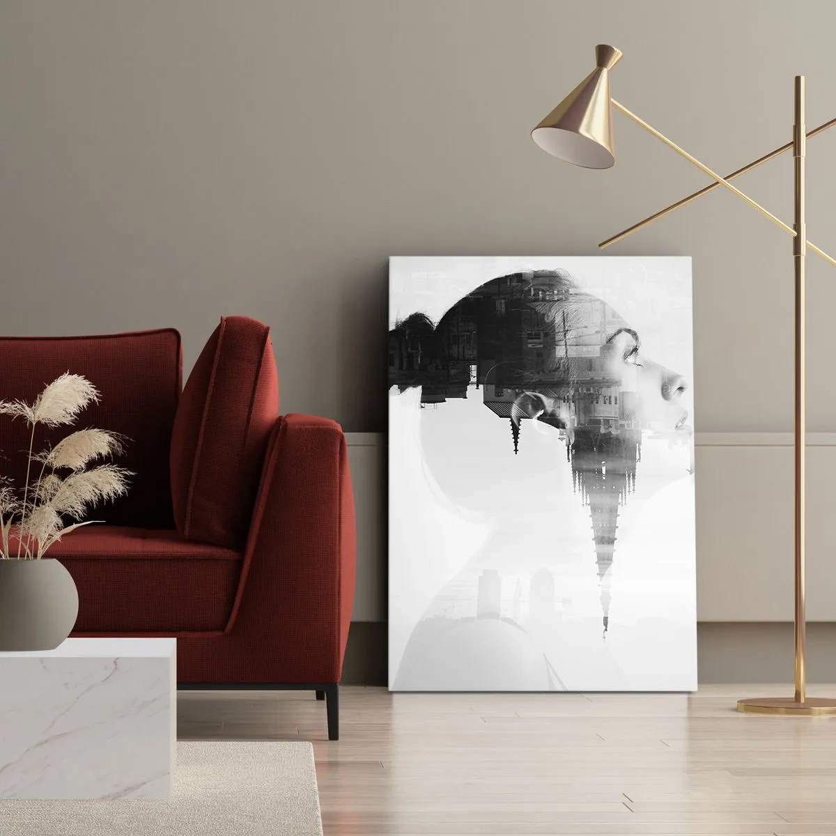 Schilderen op canvas - Aan beide zijden van het glas - 65x120 cm