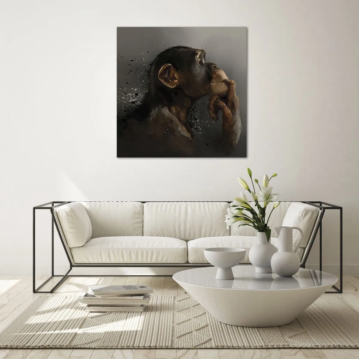 Schilderen op glas - Zeker een denker - 70x70 cm