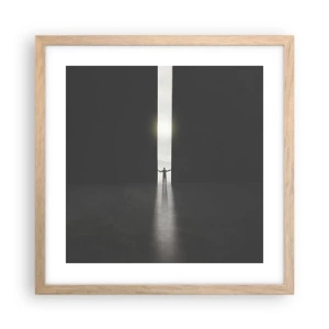 Een poster in een licht eiken lijst - Een stap naar een mooie toekomst - 40x40 cm
