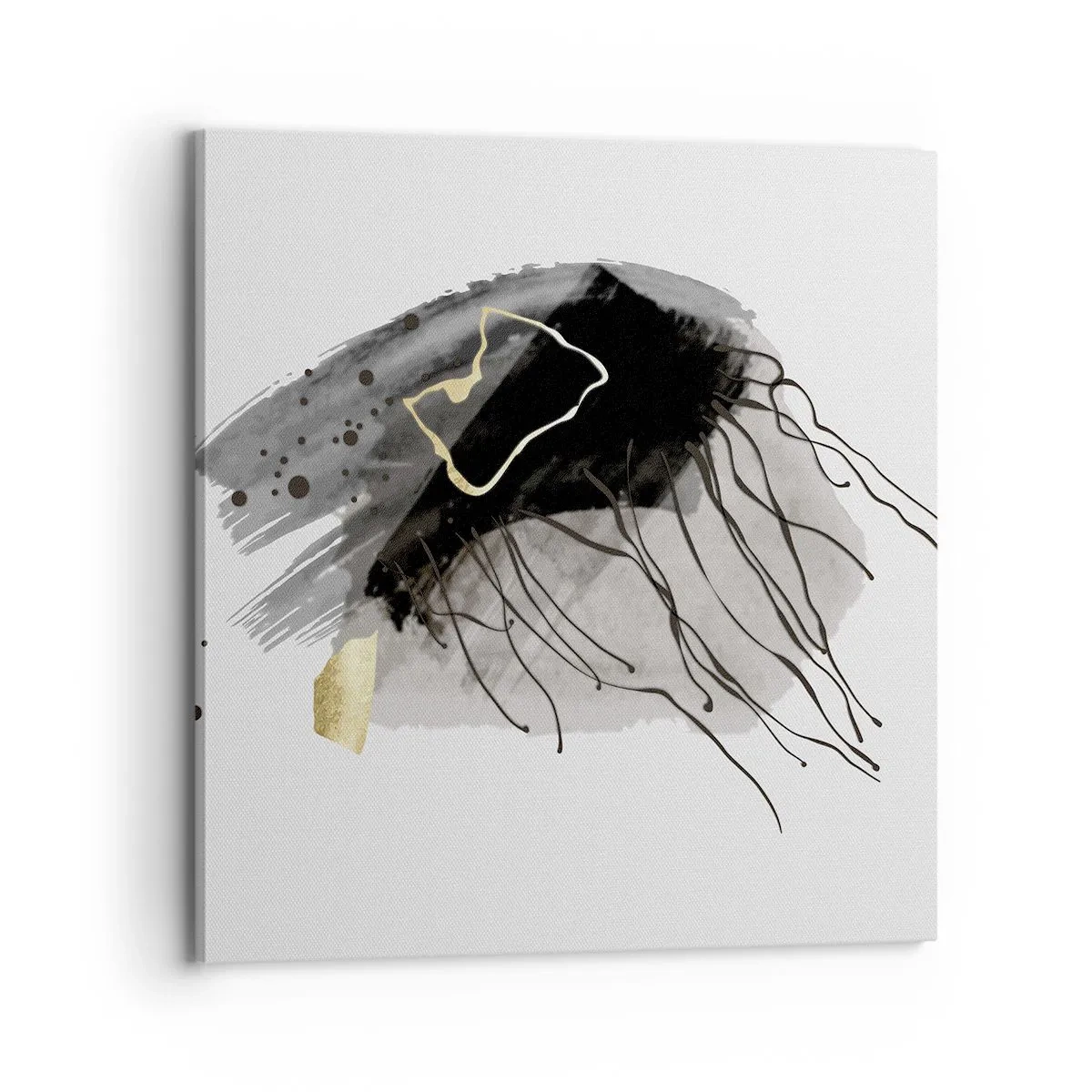 Schilderen op canvas - In zwart en goud - 70x70 cm