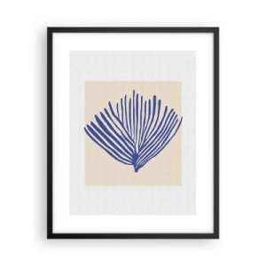 Poster in een zwarte lijst - Blauwe waaier - 40x50 cm