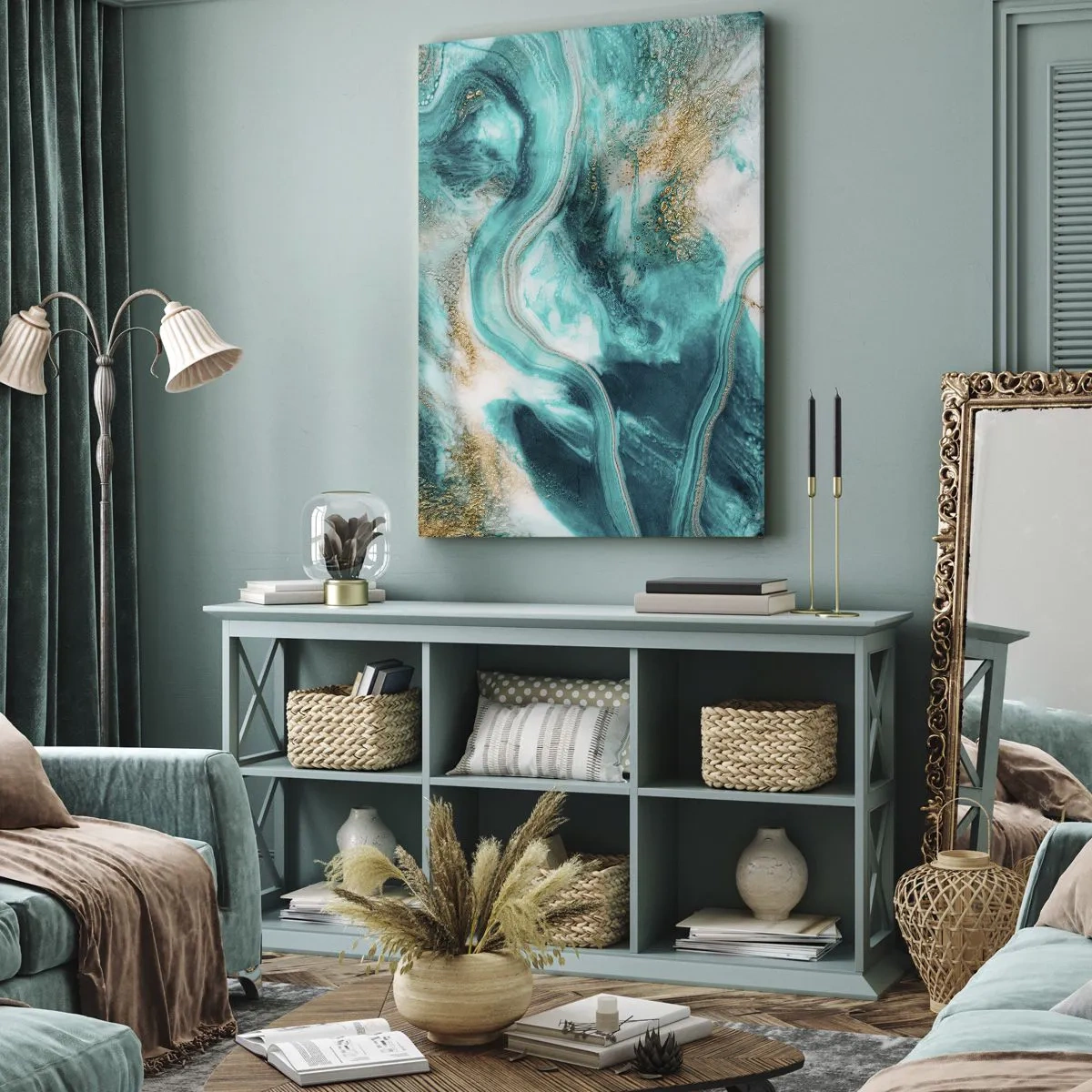 Schilderen op canvas - De rivier van goud - 50x70 cm