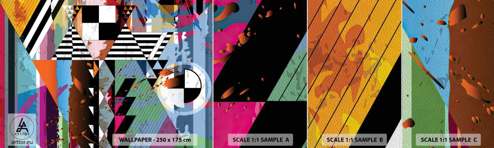 Fotobehang Monster Premium Sand - Geometrisch en organisch - Abstractie, Deel, Moderne kunst - 100x30 cm