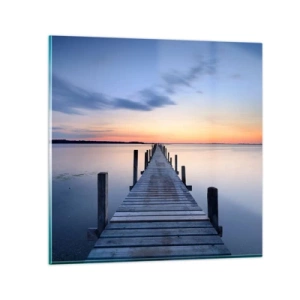 Schilderen op glas - De rust van een serene schemering - 30x30 cm