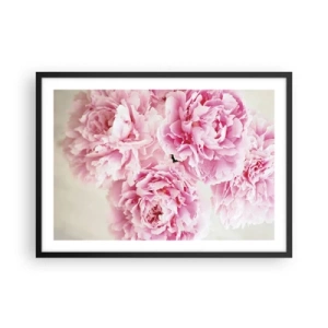 Poster in een zwarte lijst - In roze glamour - 70x50 cm