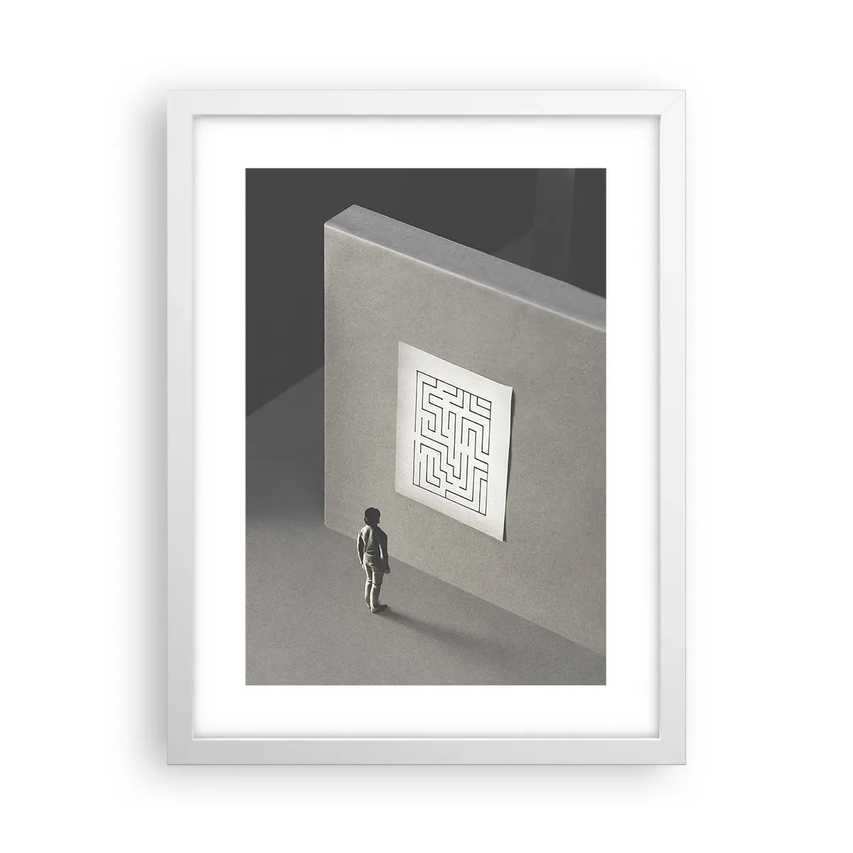 Poster in een witte lijst - Maar waar ben ik? - 30x40 cm