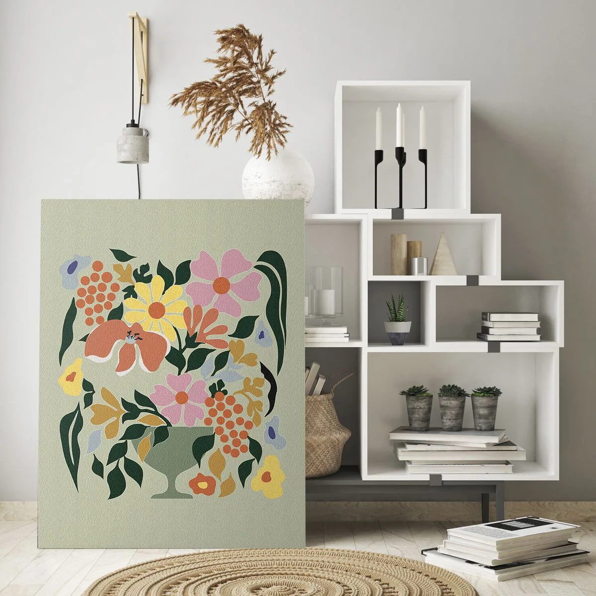 Schilderen op glas - Een boeket vol leven - 70x100 cm