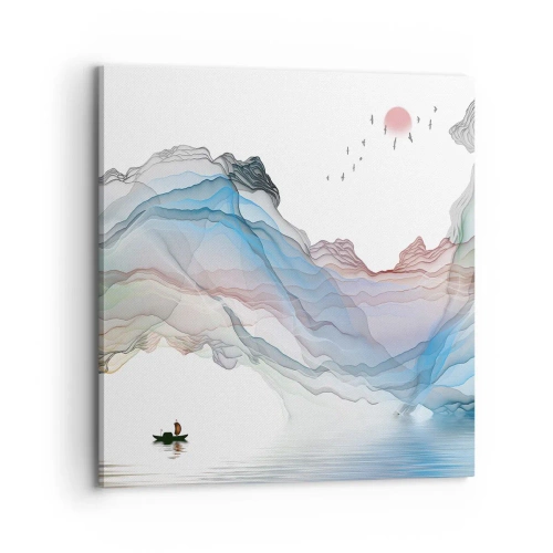 Schilderen op canvas - Op weg naar de kristallen bergen - 70x70 cm