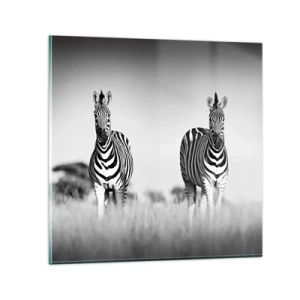 Schilderen op glas - Toch is de wereld zwart-wit - 50x50 cm
