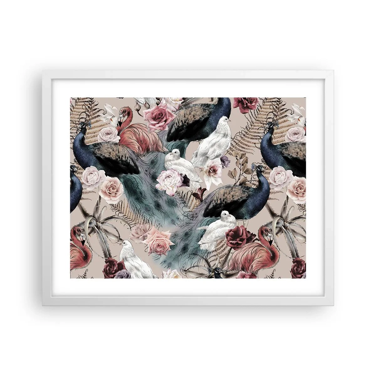 Poster in een witte lijst - In de paleistuin - 50x40 cm