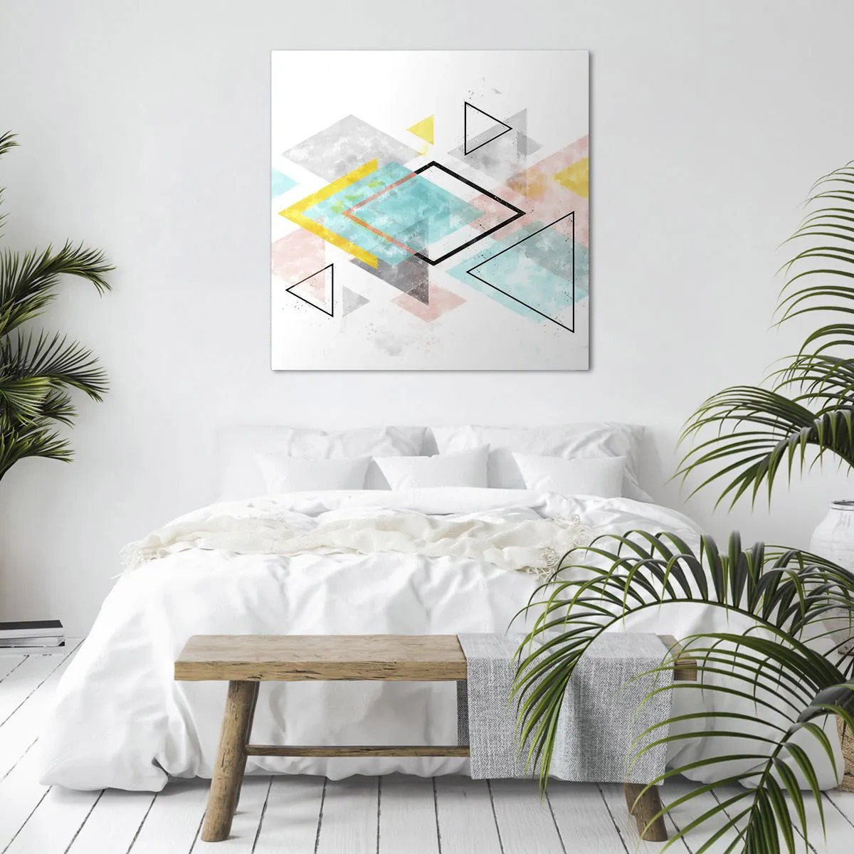 Schilderen op canvas - Geometrisch spel - 70x70 cm