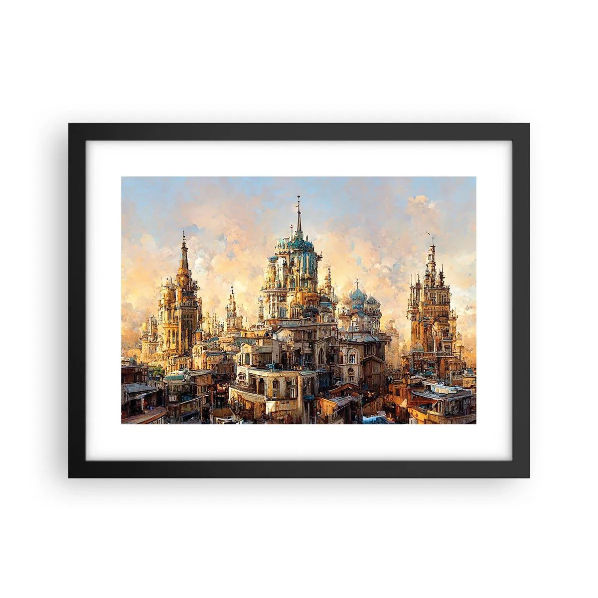 Poster in een zwarte lijst - Stad der steden - 40x30 cm