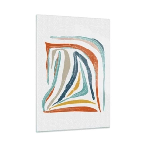 Schilderen op glas - Abstractie met een vriendelijke glimlach - 50x70 cm