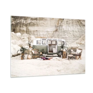 Schilderen op glas - Er is de tijd om aan de reis te beginnen - 100x70 cm