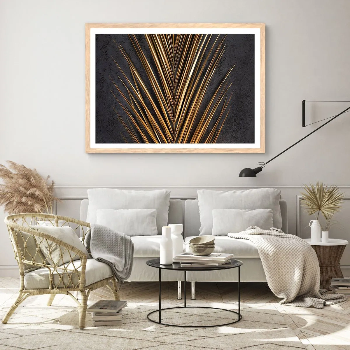 Een poster in een licht eiken lijst - Het goud van de tropen - 70x50 cm