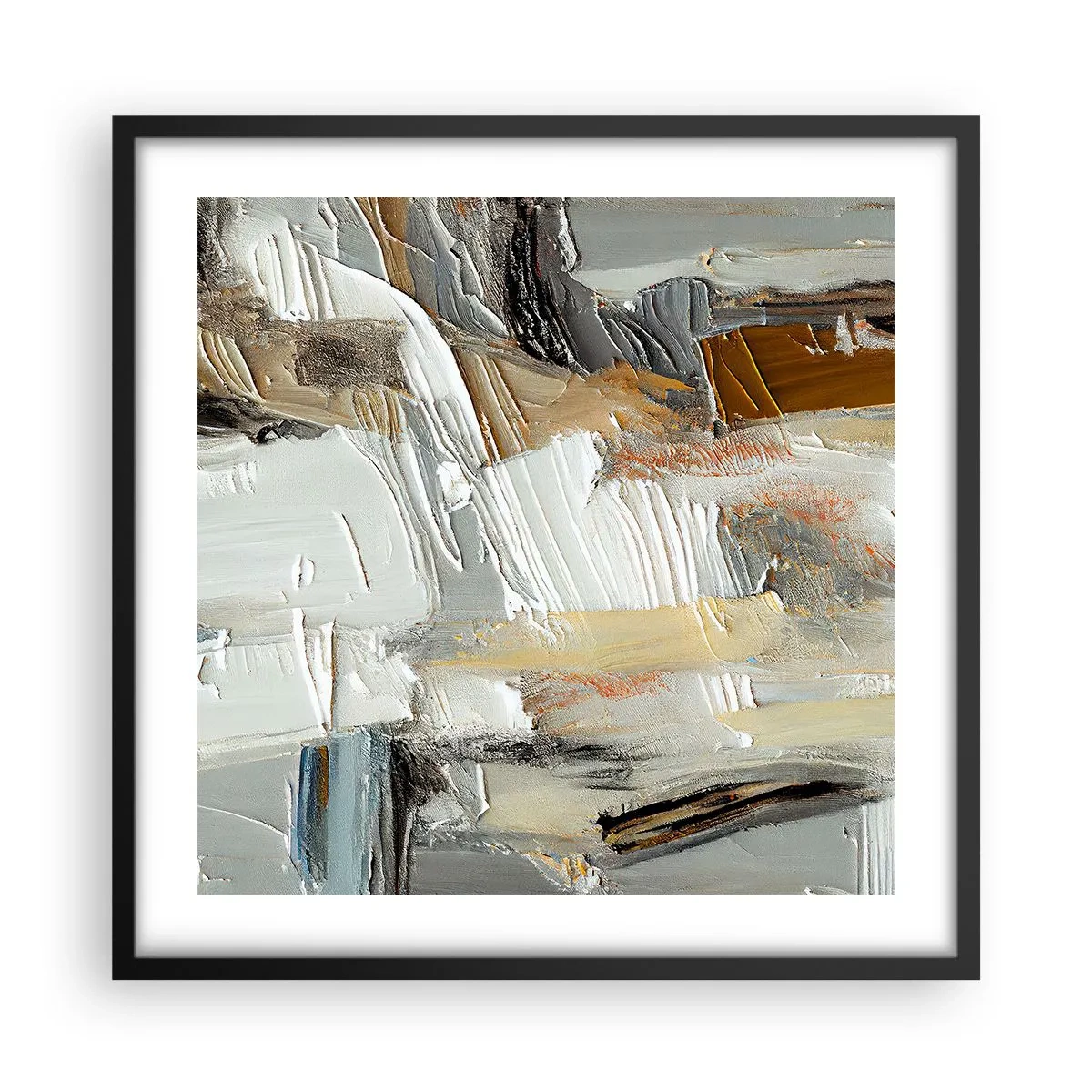 Poster in een zwarte lijst - Kleurrijke lagen - 50x50 cm