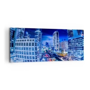 Schilderen op canvas - Ritmes van de nachtstad - 120x50 cm