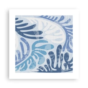 Poster - Blauwe varens - 40x40 cm