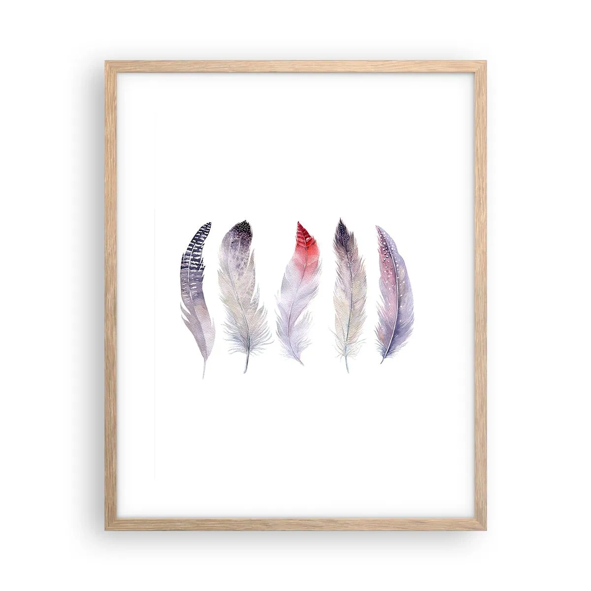 Een poster in een licht eiken lijst - Delicaat als veelkleurige mist - 40x50 cm