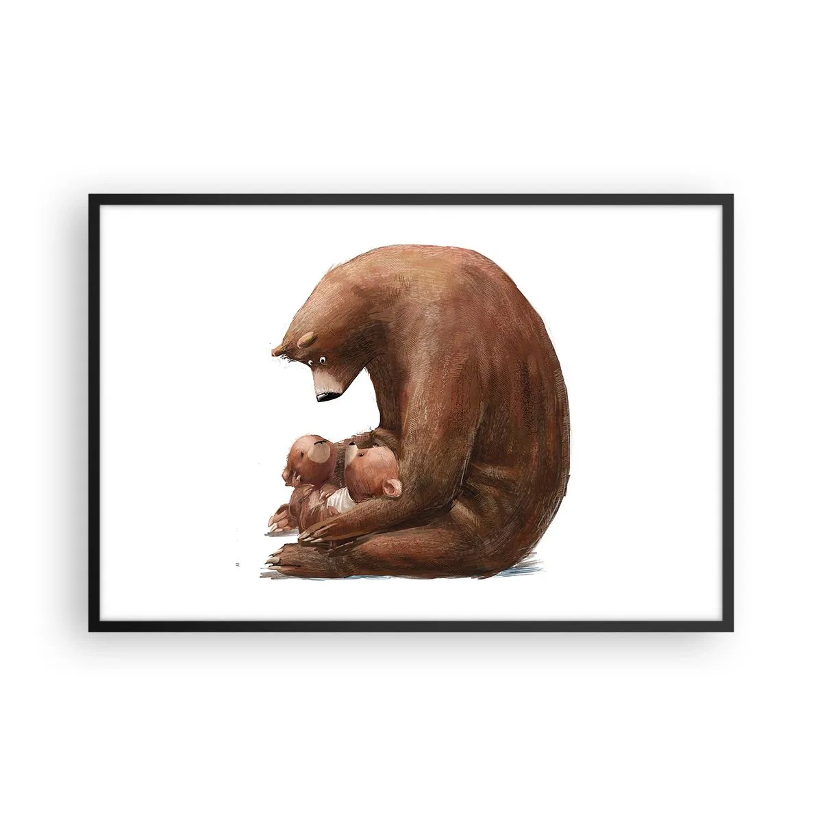 Poster in een zwarte lijst - Zoete dromen, kinderen - 91x61 cm