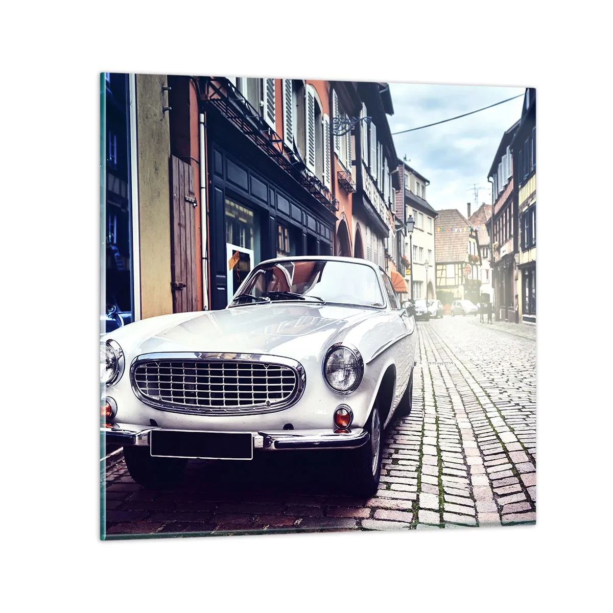 Schilderen op glas - Het verleden is vandaag - 60x60 cm