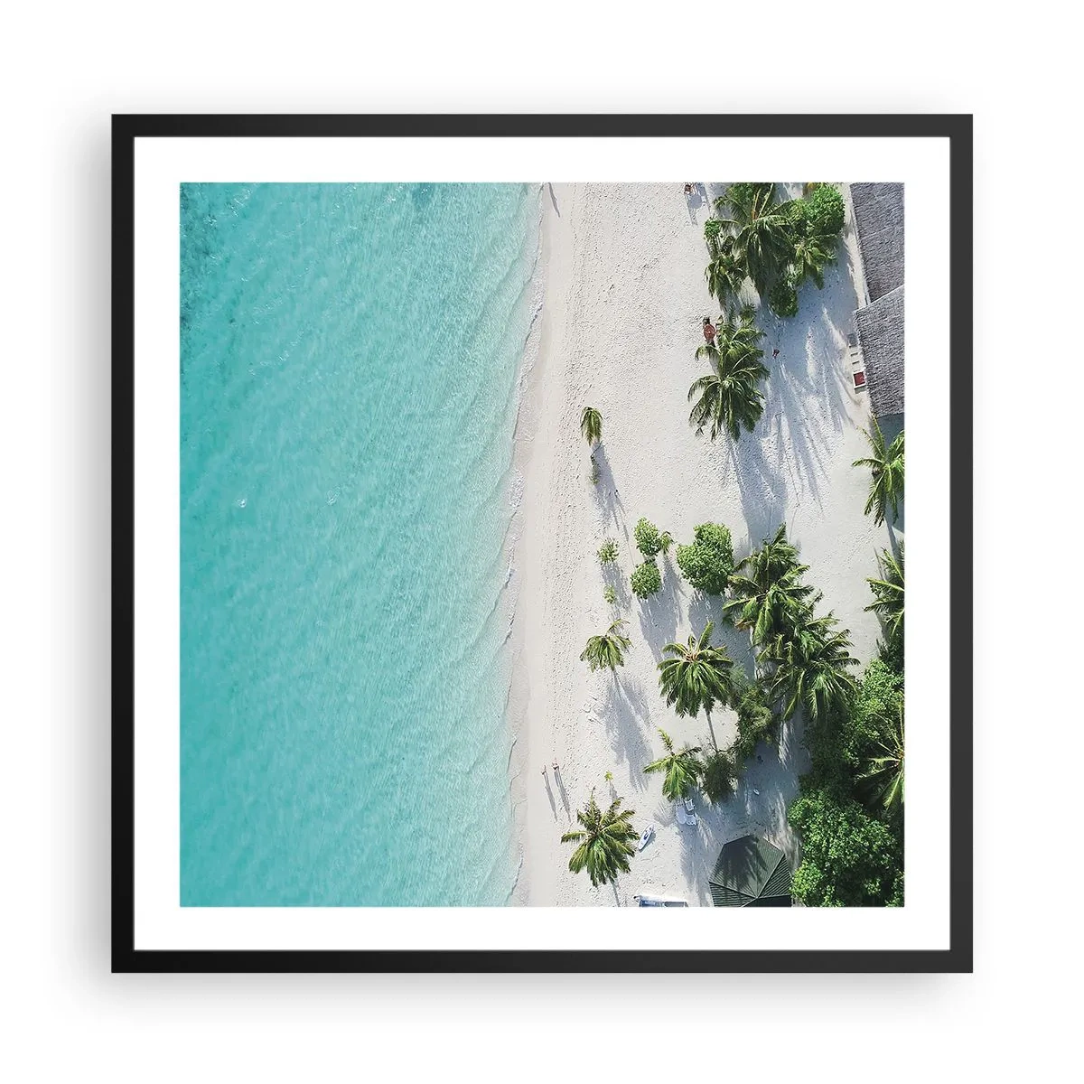 Poster in een zwarte lijst - Een vakantie in het paradijs - 60x60 cm