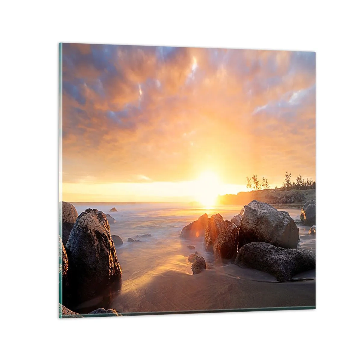 Schilderen op glas - Lichtgevende bries van de avond - 70x70 cm