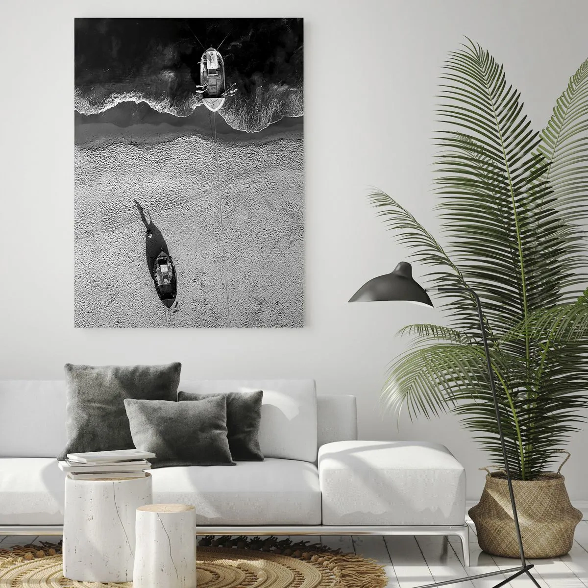 Schilderen op glas - Nog steeds aan de oever… - 80x120 cm