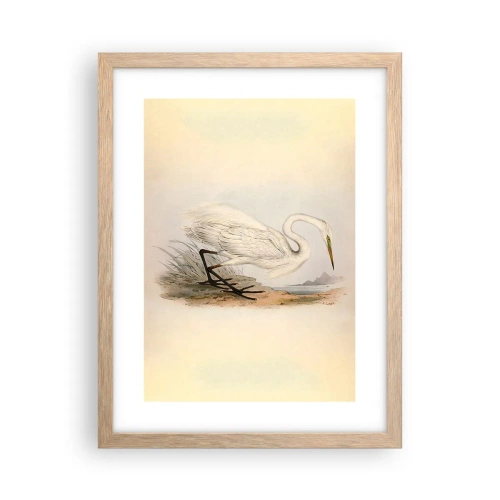 Een poster in een licht eiken lijst - Dame op de biezen - 30x40 cm