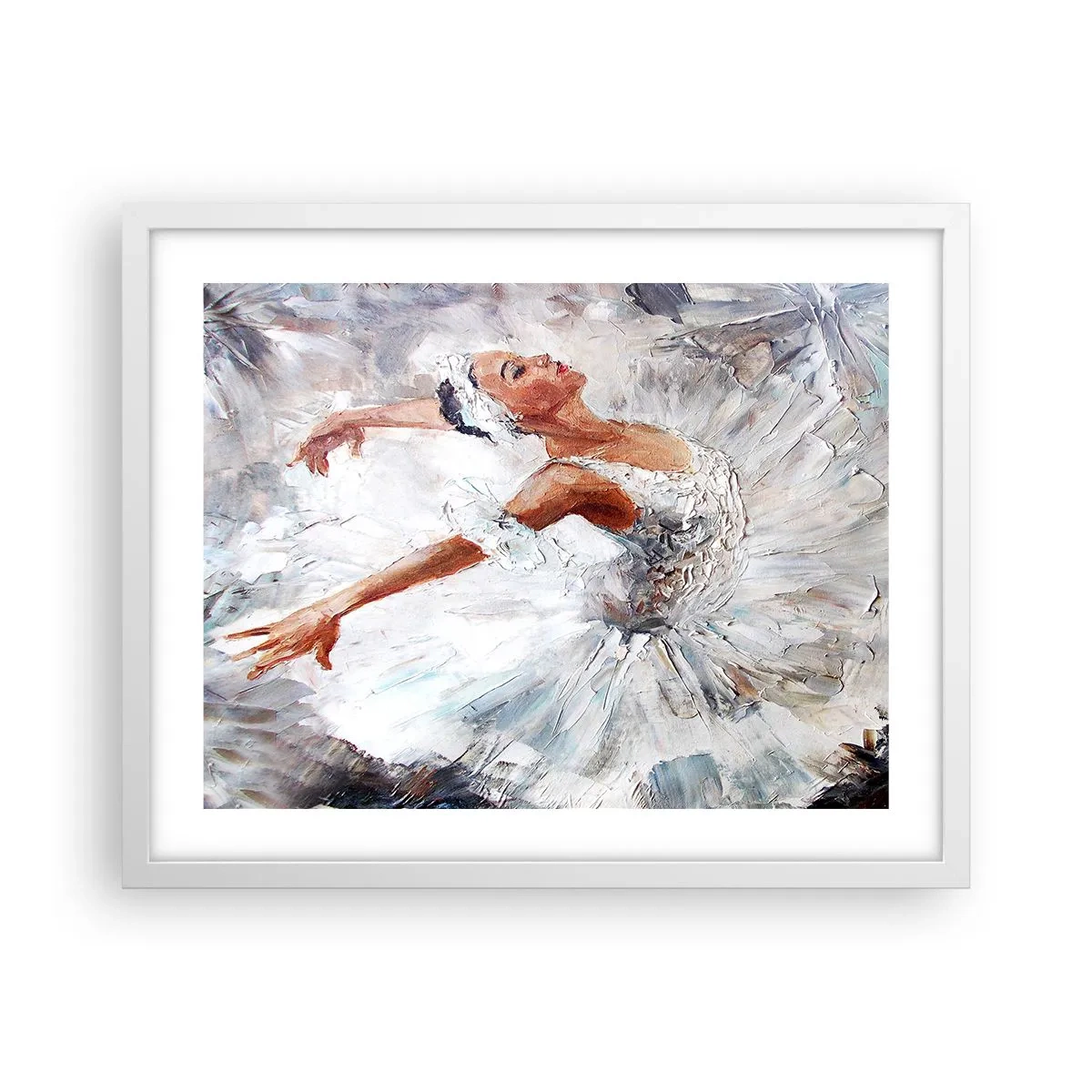 Poster in een witte lijst - Delicaat en licht als tule - 50x40 cm