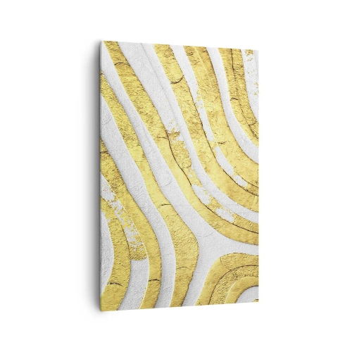 Schilderen op canvas - Compositie in wit en goud - 80x120 cm