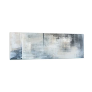 Schilderen op glas - Achter het blauwe gordijn - 160x50 cm