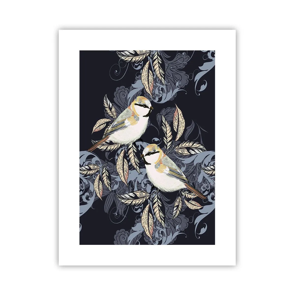 Poster - Geel-blauwe triller - 30x40 cm