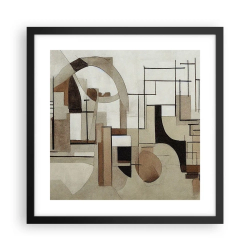 Poster in een zwarte lijst - Stadslandschap 2.0 - 40x40 cm