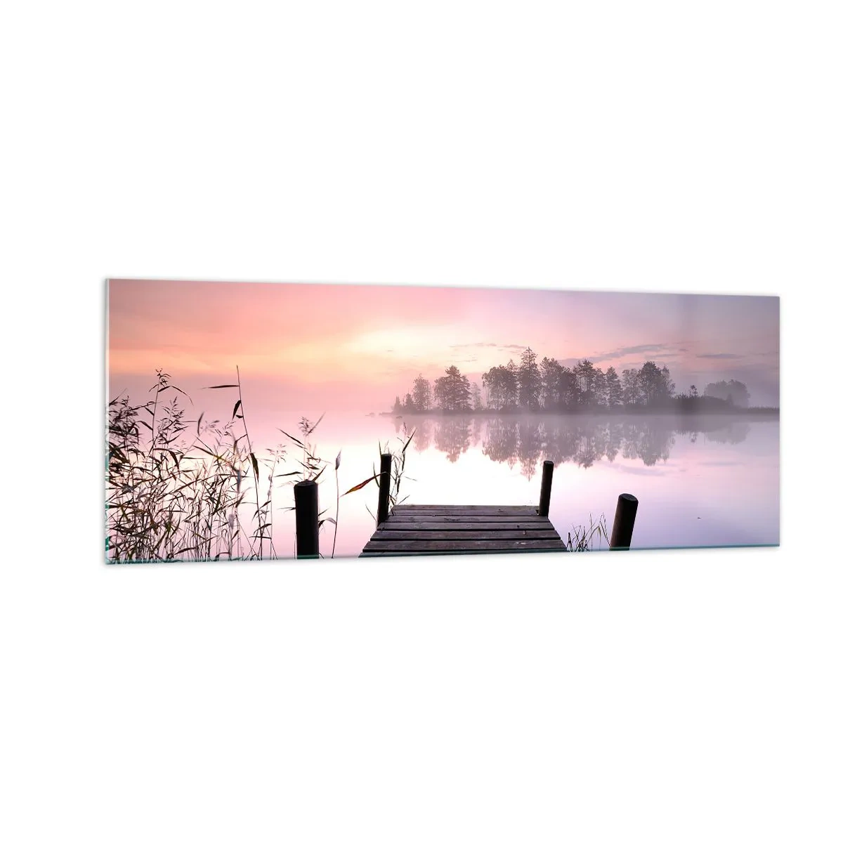Schilderen op glas - Van de lila mist... - 140x50 cm