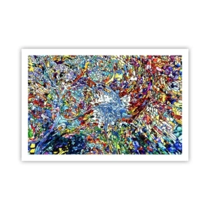 Poster - Glas in lood druppel - 91x61 cm
