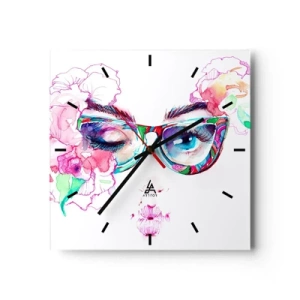 Wandklok - Klok - Een verleidelijke belofte - 30x30 cm