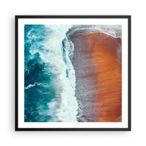 Poster in een zwarte lijst - Aanraking van de oceaan - 60x60 cm